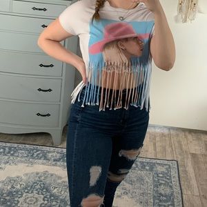 Lady Gaga fringe top